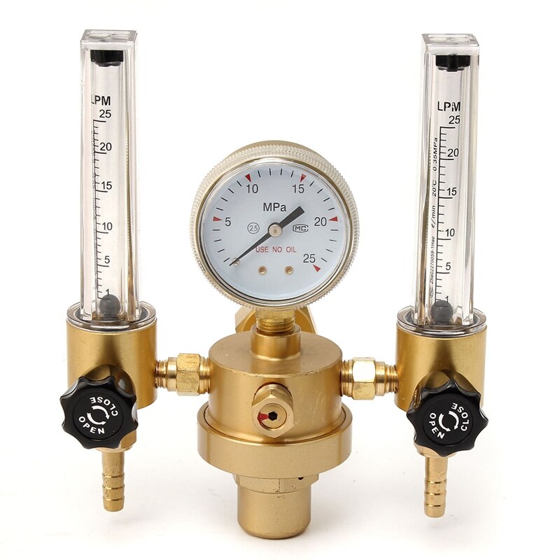 Argon CO2 Gauge Druk Regulator Mig Tig Flow Meter Regelklep Lassen Gas Dubbele Buis Bubble Teller Aquarium Flowmeter: Default Title