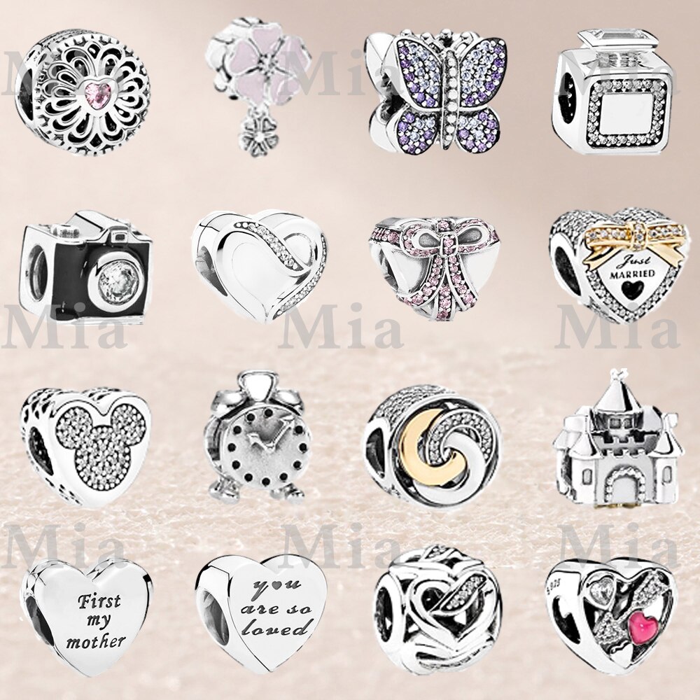 Popular 100% 925 Sterling Silver Rose Gold Charm Beads20 Original Jewellery For Women Party Wedding