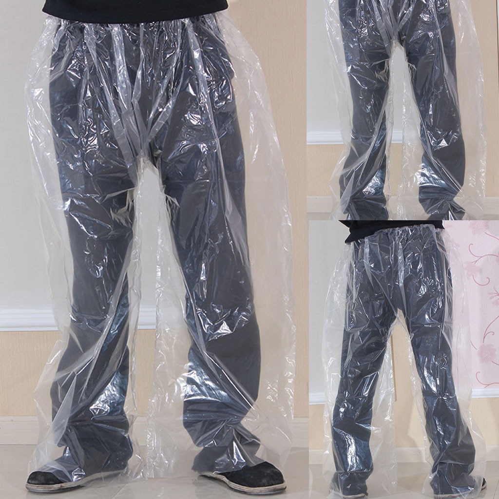 Pantalon imperméable jetable Transparent, 1 pièce, vêtement de pluie, pour voyage en plein air, pour moto, cyclisme, AD