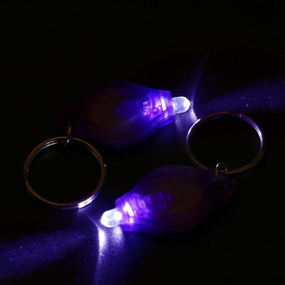 1 st mini led nyckelring ficklampa ultra ljus led nyckelring liten bärbar nyckel r-ing uv ljus fackla med krok för promenader camping