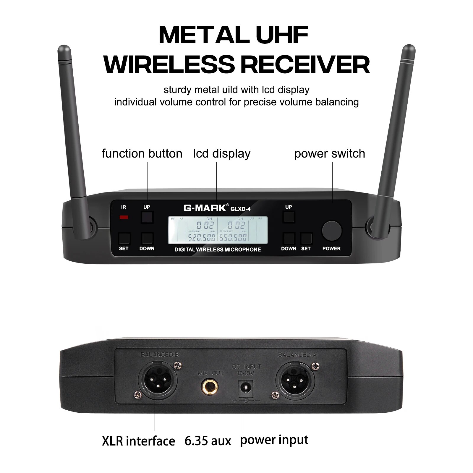 kabellos Lavalier-mikrofon G-markieren GLXD4 UHF Professionelle Headset Clip Mic Bodypack Frequenz Einstellbar 50M Für Party Show St