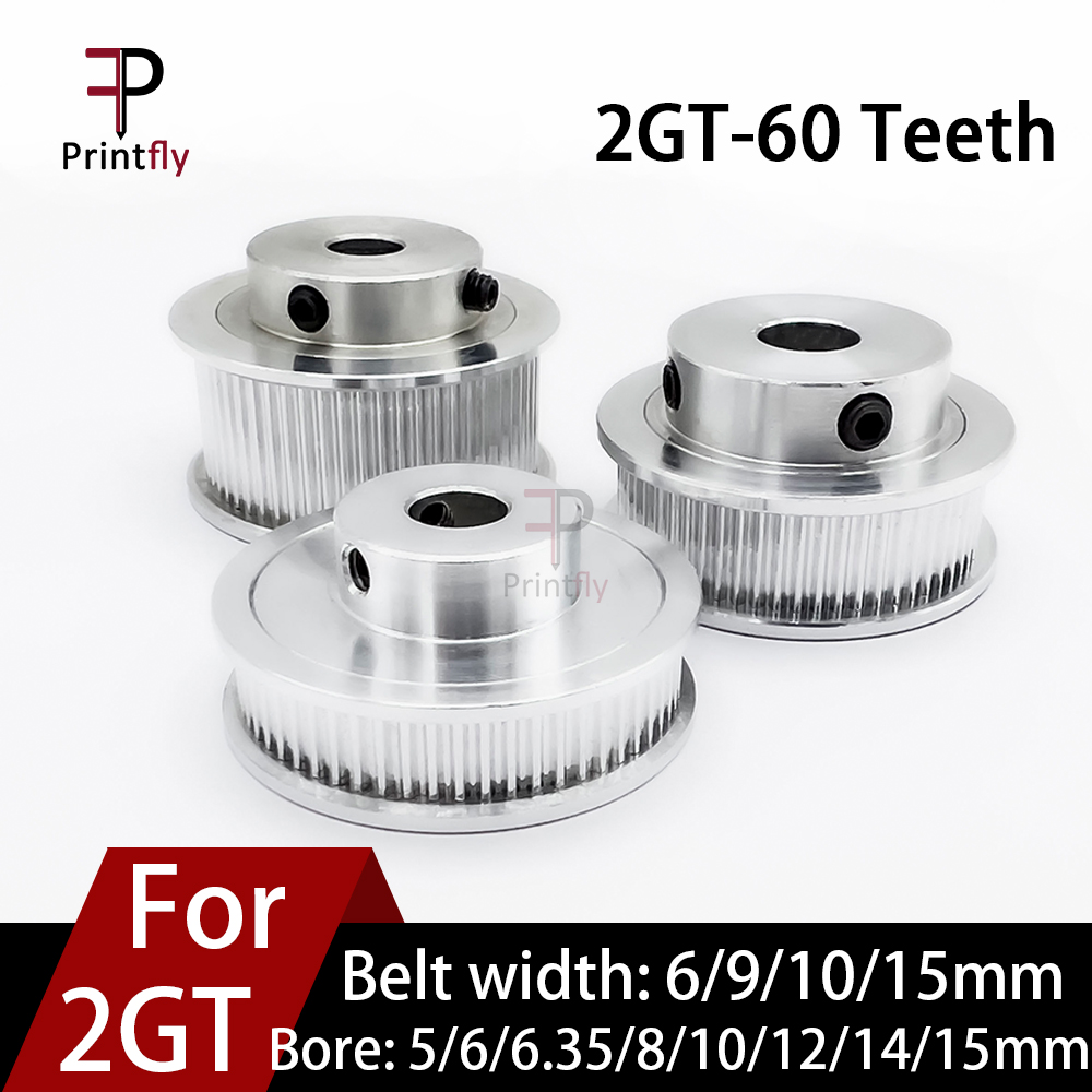 Printfly GT2 koło rozrządu 2GT 60 zęby otwór 5/6/6.35/8/10/12/14/15mm synchroniczne koła szerokość 6/9/10/15mm pas 3D drukarki części