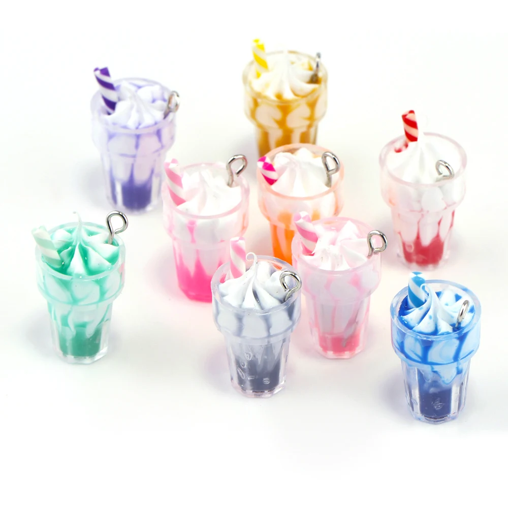 10 Stuks 15MM Ijs Hars Bedels Diy Bevindingen Kawaii 3D Telefoon Sleutelhanger Armbanden Oorbel Hanger Bedels Voor Sieraden maken