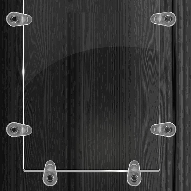 10pcs Plastic Glass Retainer Transparent Mirror Cabinet Fix Clips display dresser bathroom mirror wine cabinet Glass Hardware