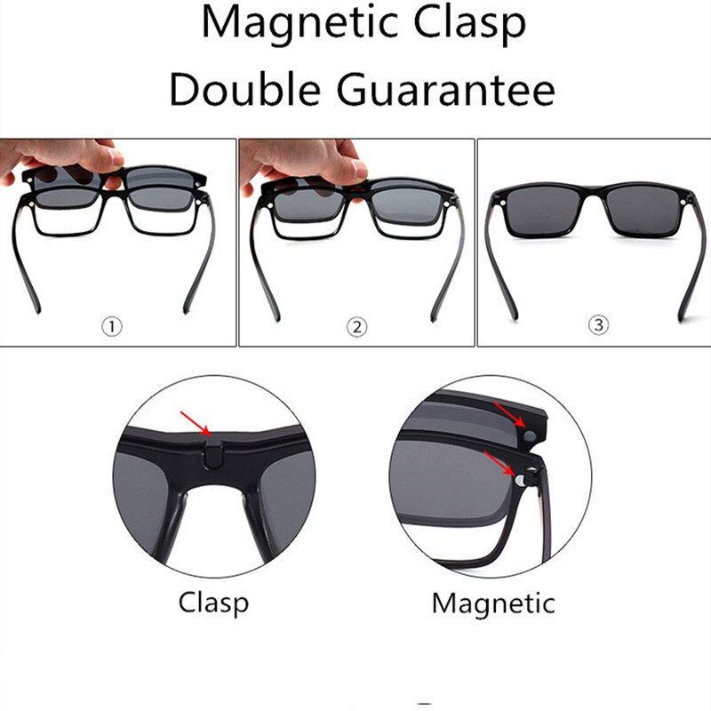 OEYEYEO 6-in-1 Magnet Sonnenbrillen Clip Brille Rahmen Für Männer Und Frauen Allgemeine -Trend Myopie Optische rahmen