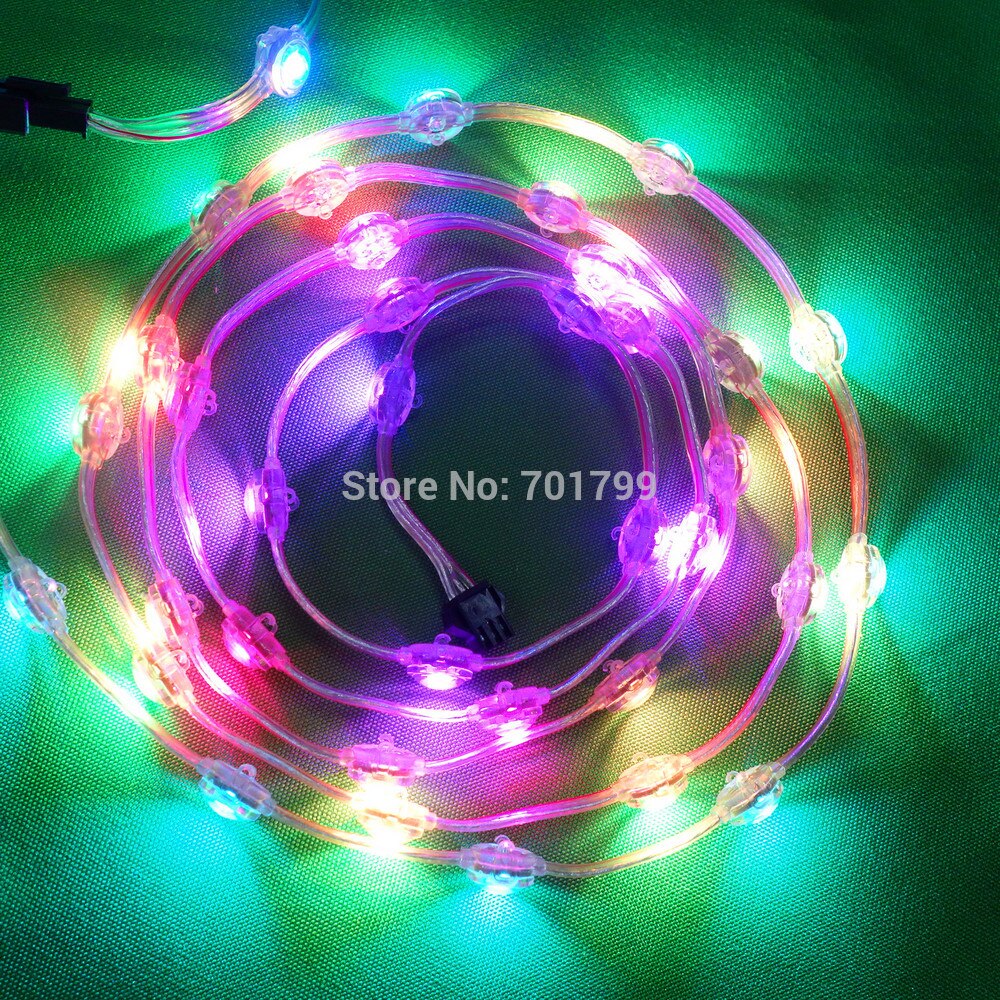 Adresseerbare SK6812 volledige kleur RGB DC5V IP68 LED pixel string; 5 cm draad afstand; 40 stks een string