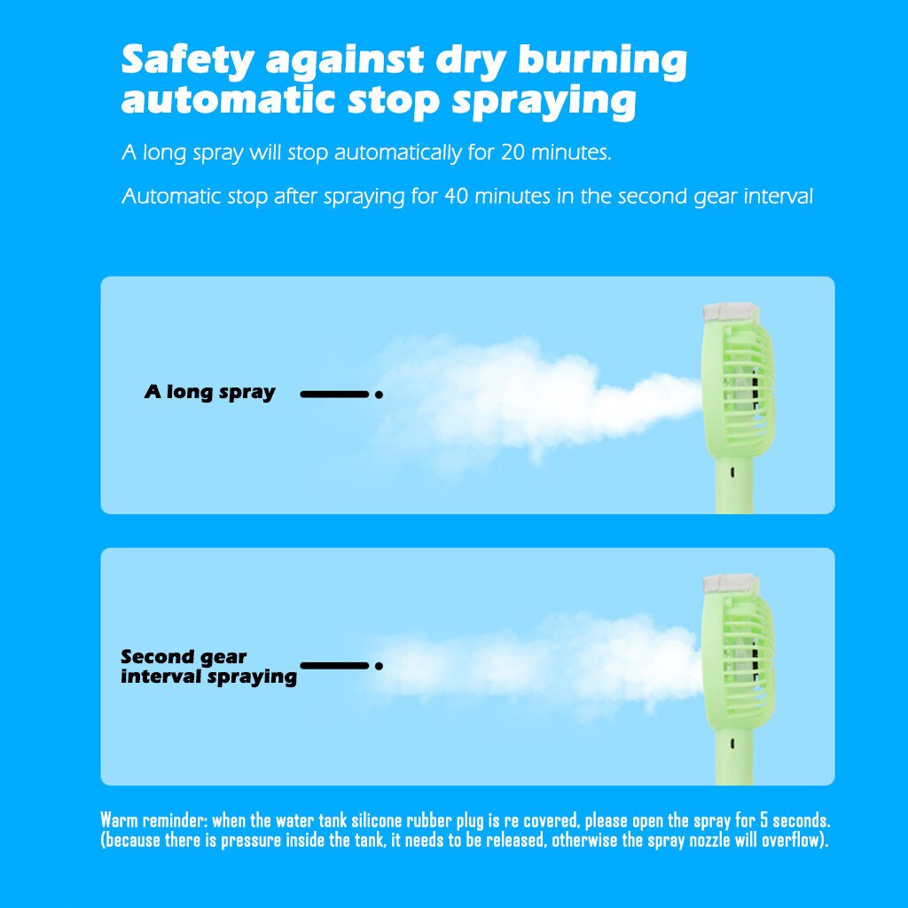 Ventilador de vapor recargable para exteriores, de bajo ruido, para casa inteligente, portátil, USB, portátil, multifunción, Mini ventilador de verano