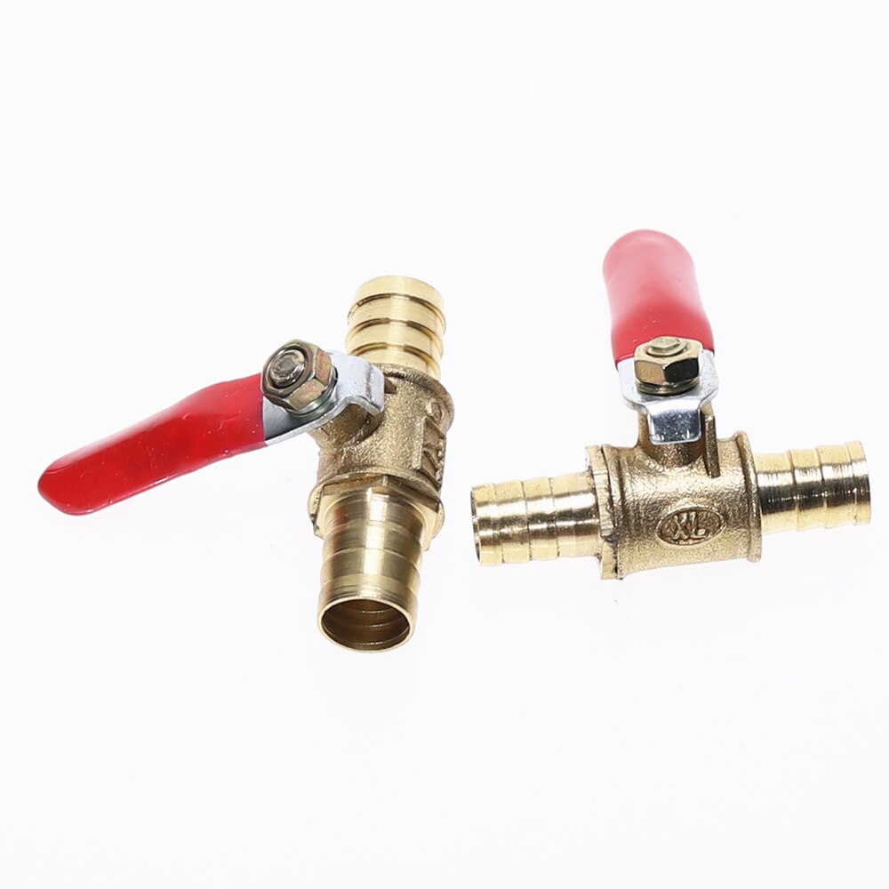 6mm-12mm slange modhager inline messing vand olie luft gas brændstof linje afspærring kugleventil rørfittings
