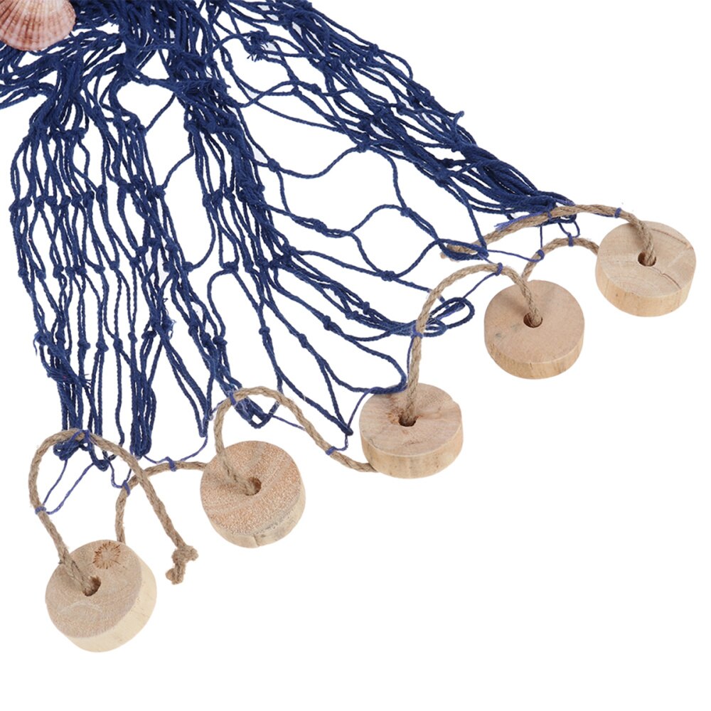 100*200cm Mediterranean Style Decorative Fish Netting Marine Fishing Net Wall Decoration Photographing Background: Blue