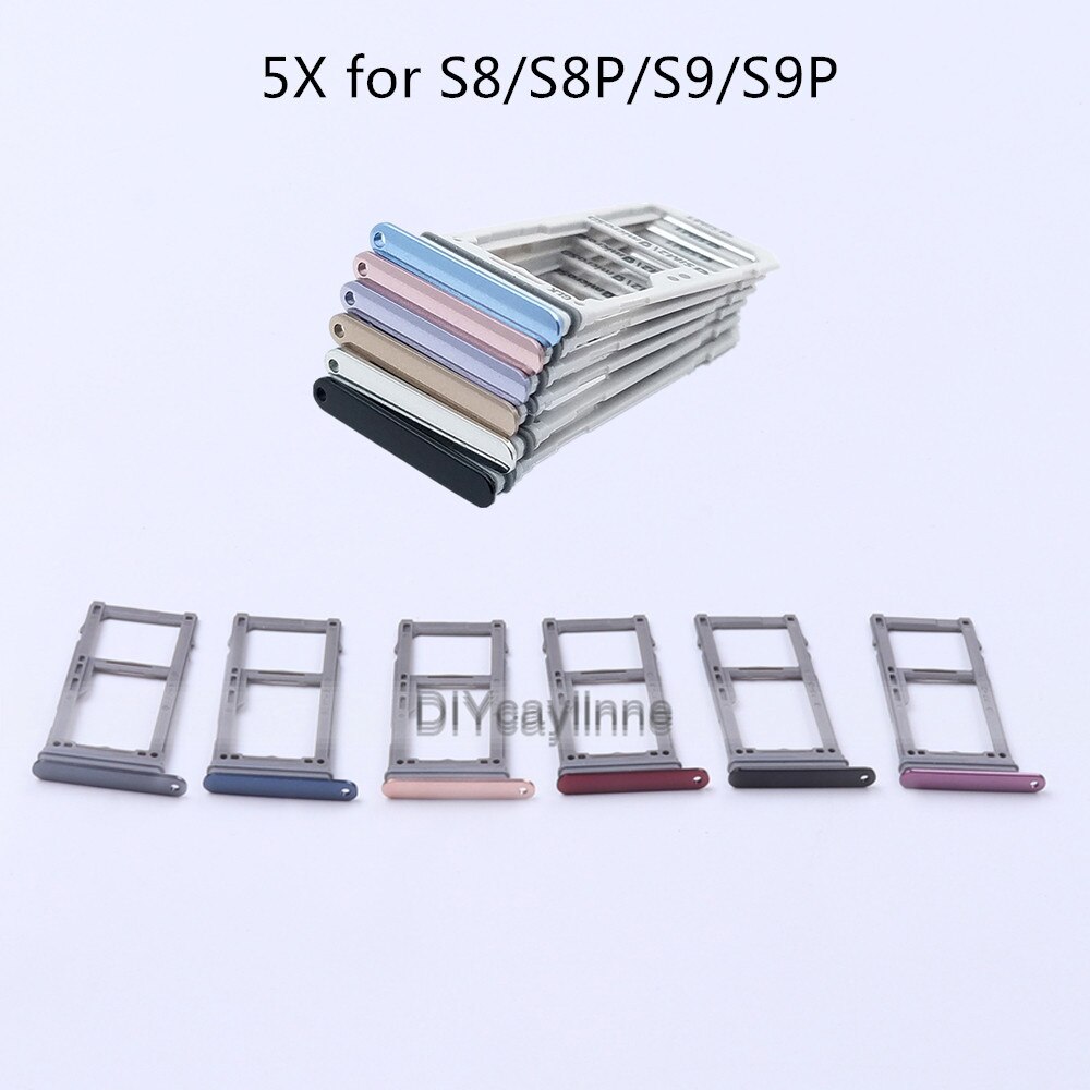 5pcs SIM Card Tray Holder for SamSung Galaxy S8 G950 G955 S9 Plus G960 G65 Singal Dual Adapter Replacement Parts