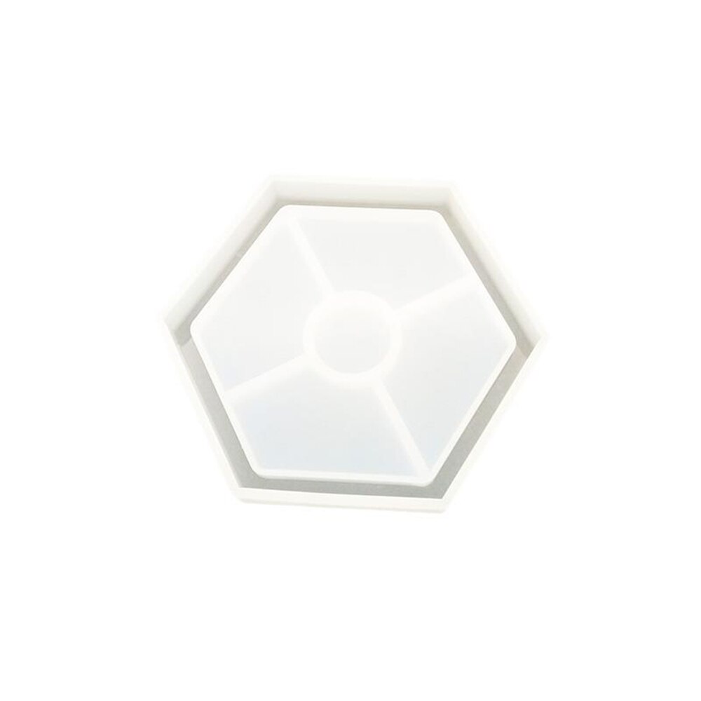 5 Stijlen Diy Siliconen Cup Pad Water Cup Mat Houder Epoxyhars Ambachten Mallen 1 Pcs Transparante Klei mould: Hexagon