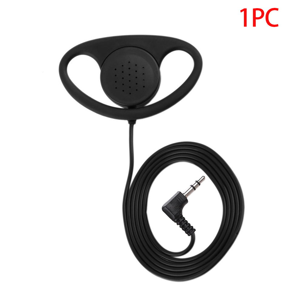 Fone de ouvido intra-auricular com fio, 3.5mm conectores em formato de d, gancho auricular macio, um lado sem microfone, para uso em celulares, laptops, seguranças, polícia e bares.: Branco