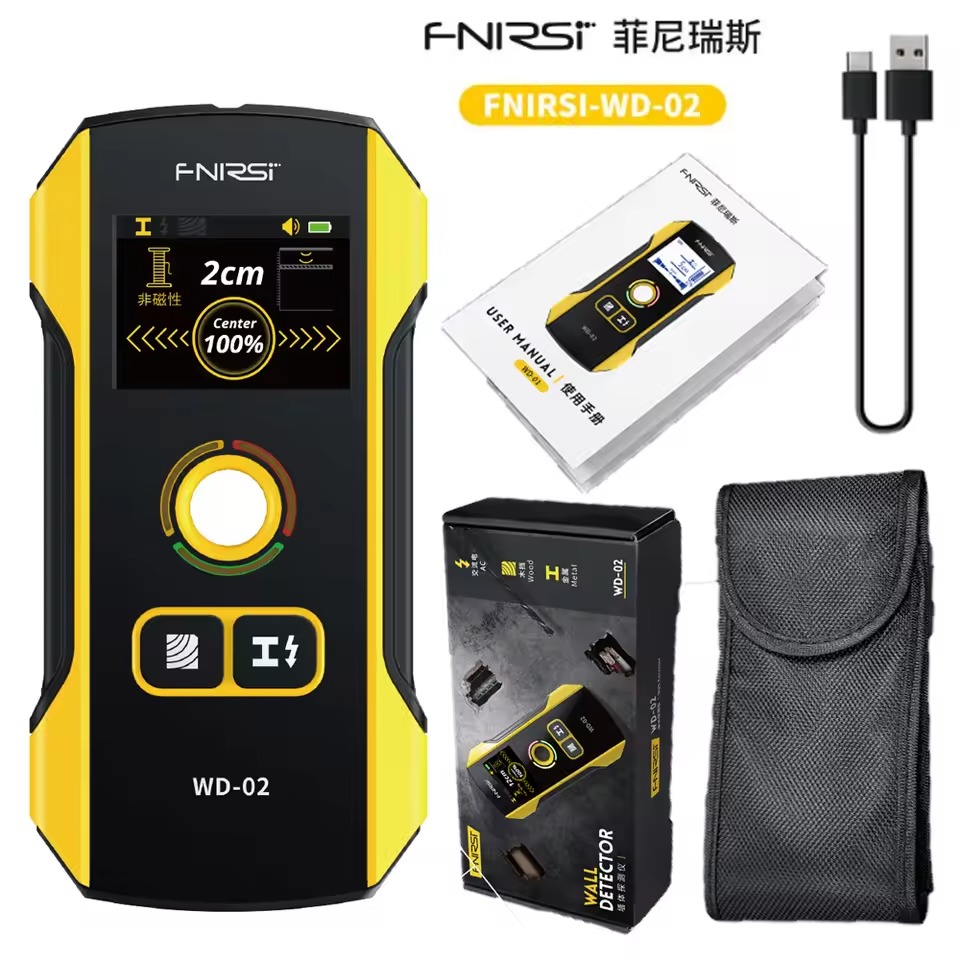 WD-01/WD-02 TFT-kleurendisplay Digitale muurdetector Metaalsensor Hout Stud Finder Live Cable Scanner Center en positioneringstool