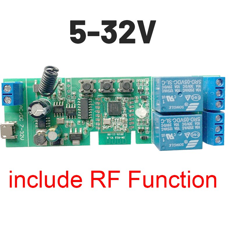 2CH DC5-32v relay-module gateway Door Garage Curtain motor light-switch bridge smart-hub remote-control zigbee alexa google home: Type 1