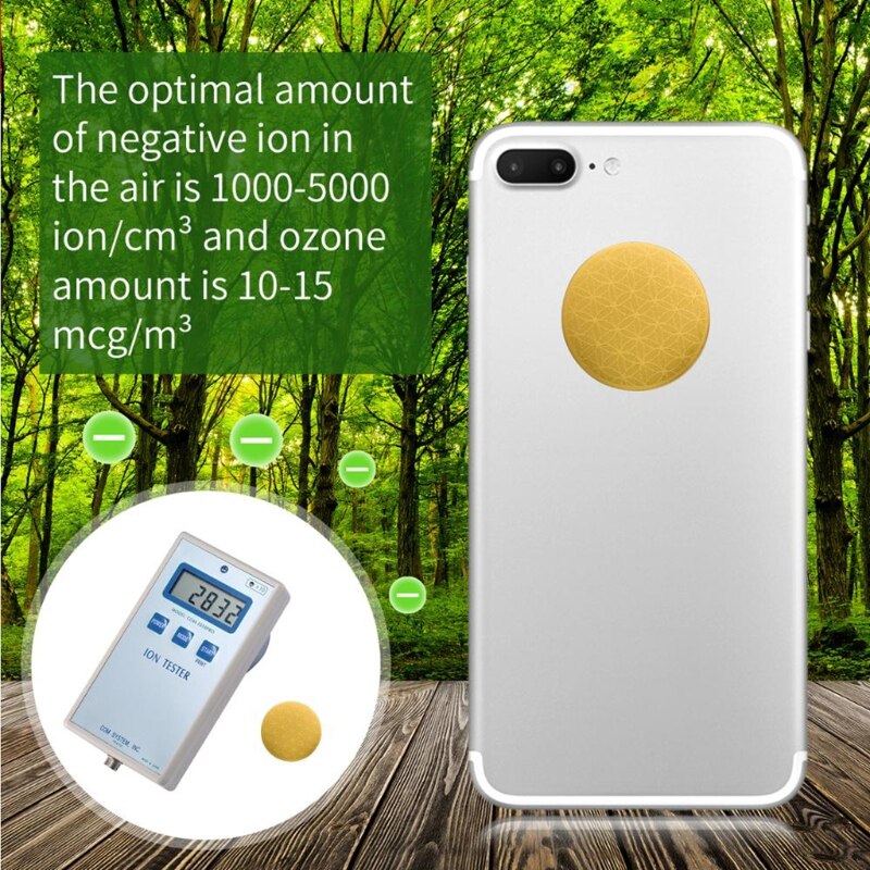 O mais novo design de saúde 10 pces contra emf scalar escudo alta energia negativa 3000cc íons anti radiação redonda adesivo dourado
