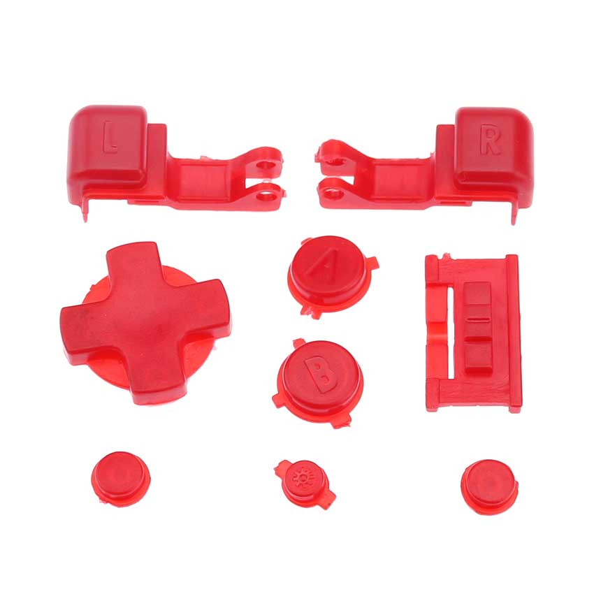 JCD 1 set Multicolore di Plastica Pieno Bottoni Set Per GameBoy Advance SP Power On Off Pulsante per GBA SP R L A B D-Pad Bottoni: L Red