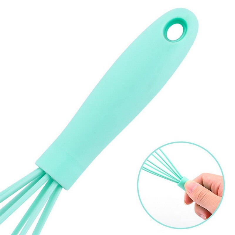 Silicone Whisk For Whipping Non-Slip Egg Beater Easy To Clean Milk Frother Kitchen Cooking Utensil Kitchen Fue Egg Beater Tool