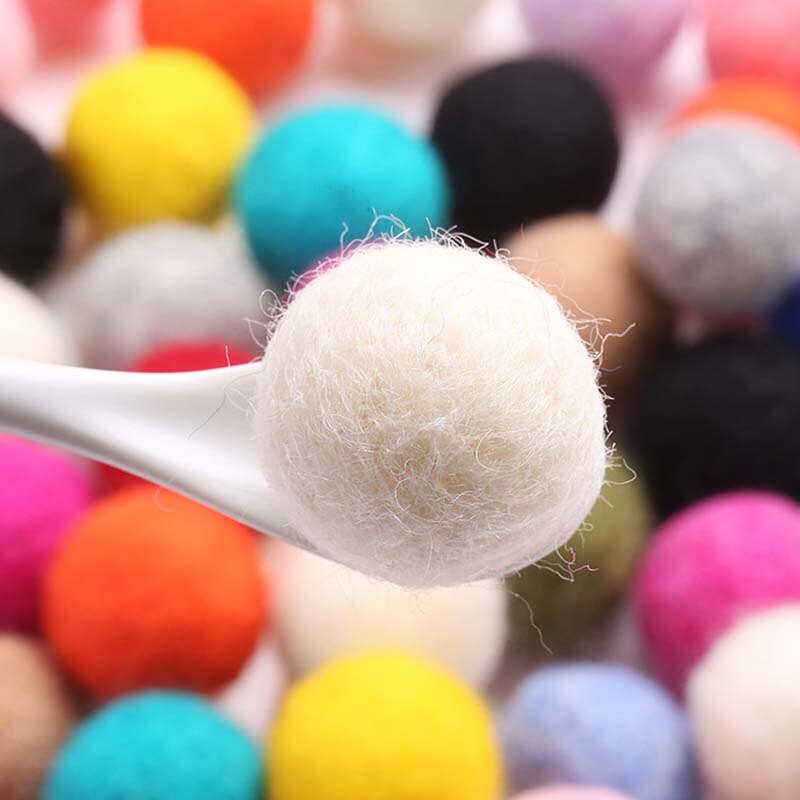 10pcs/lot Wool Felt Balls Round Wool Felt Balls DIY Home Decoration Mixed Color 20MM Pom Poms Ball Felt: color  5