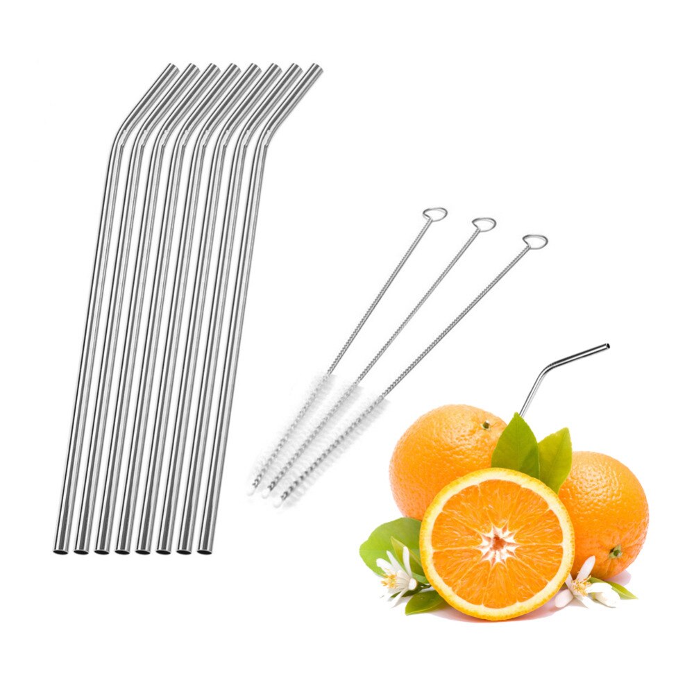 Collapsible Drinking Straw Stainless Steel Metal Drinking Straws Reusable Straws for Party Bar Accessories with Storage Can