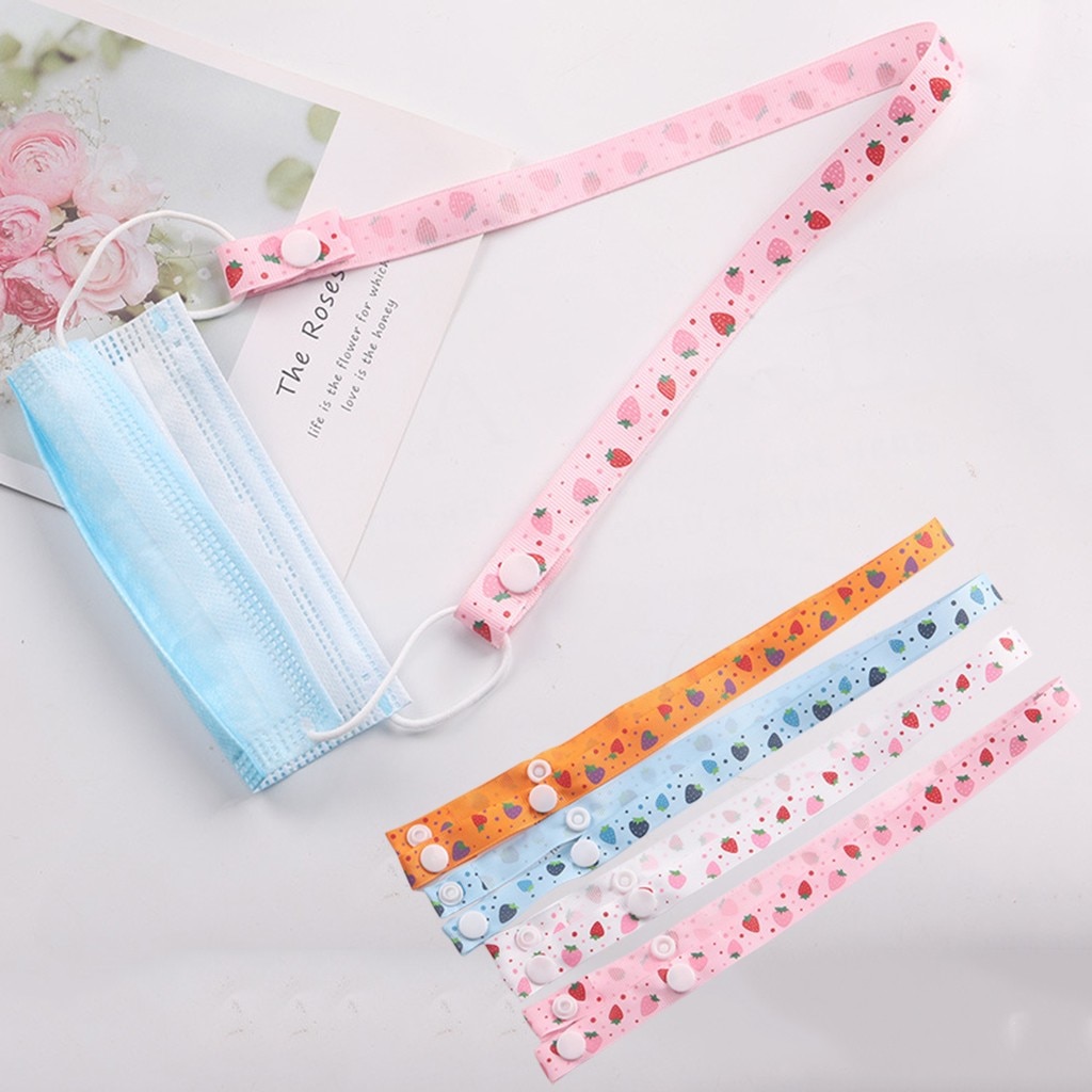 4pc Cartoon Print Kid Maske Lanyard Einstellbare Maske Hängen Seil Maske Halter Sicherheit Maske Rest Ohr Halter Seil Hängen auf Neck String