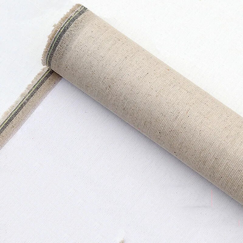 Rouleau de toile vierge professionnelle en mélange de lin, pour peinture à l&#39;huile acrylique, fournitures d&#39;art pour artiste, 1M