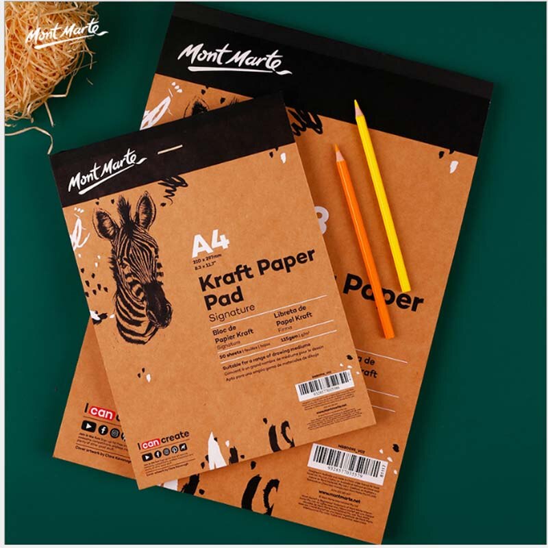 A4 A3 50 sheets of kraft paper painting book yellow moisture-proof raw wood pulp kraft cardboard