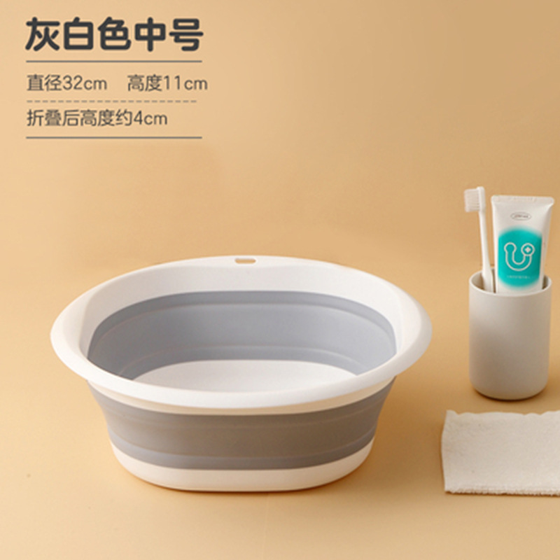 Plastic Folding Basins Portable Wash Basins Folding Laundry Tub Bathroom Kitchen AccessoriesTravel Folding Wash Basin 3 Size: gary-m