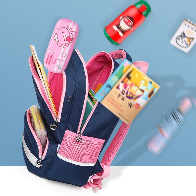 OKKID Schüler orthopädische Rucksack nette schule Rucksack für mädchen reflektierende streifen bookbag schule taschen für jungen freundlicher bleistift tasche