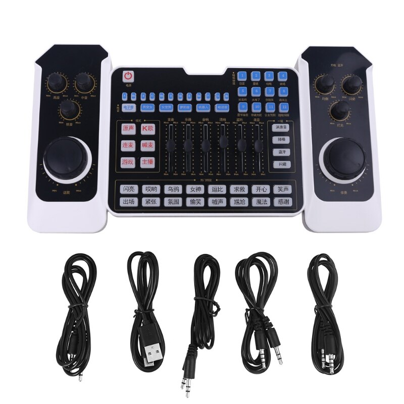 Mélangeur Audio Bluetooth rechargeable par USB, casque, Microphone, diffusion sur le web, diffusion en direct, carte son pour enregistrement, karaoké, chant: CNW