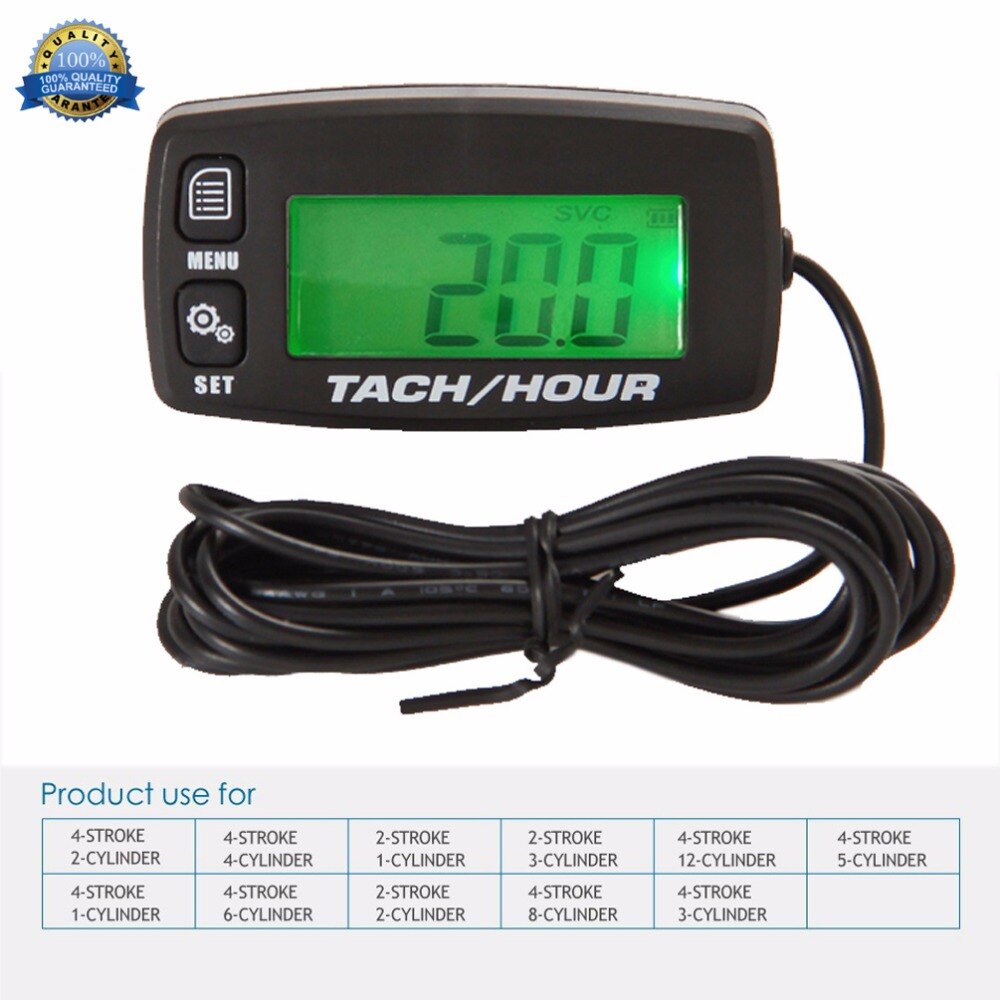 Backlight Hour Meter hourmeter Tachometer For Marine Boat ATV Snowmobile Generator Mower outboard UTV motocross