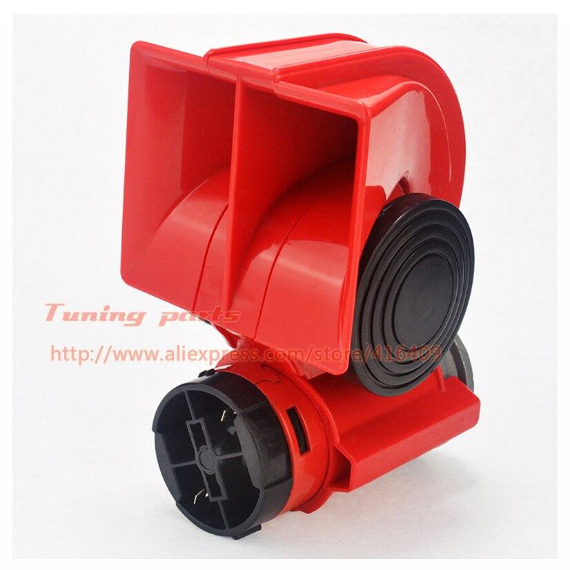 12V Electricity Machine Air Pump Horn Harmonized Twin Tone for Car Truck Red