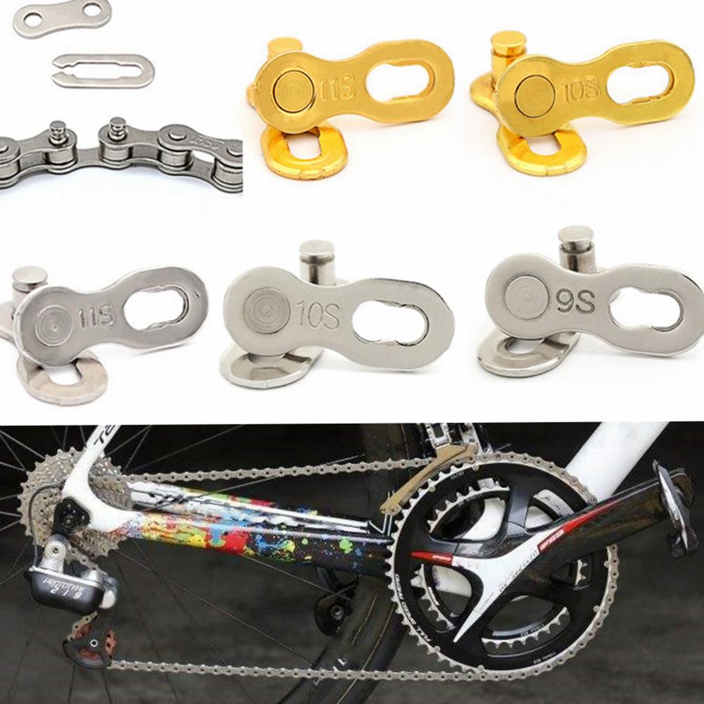 1Pair Bicycle Metal Magic Buckle Chain Connector Speed Chain Lock Buttons Joint Quick Master Link Bike Repair Parts Accessories
