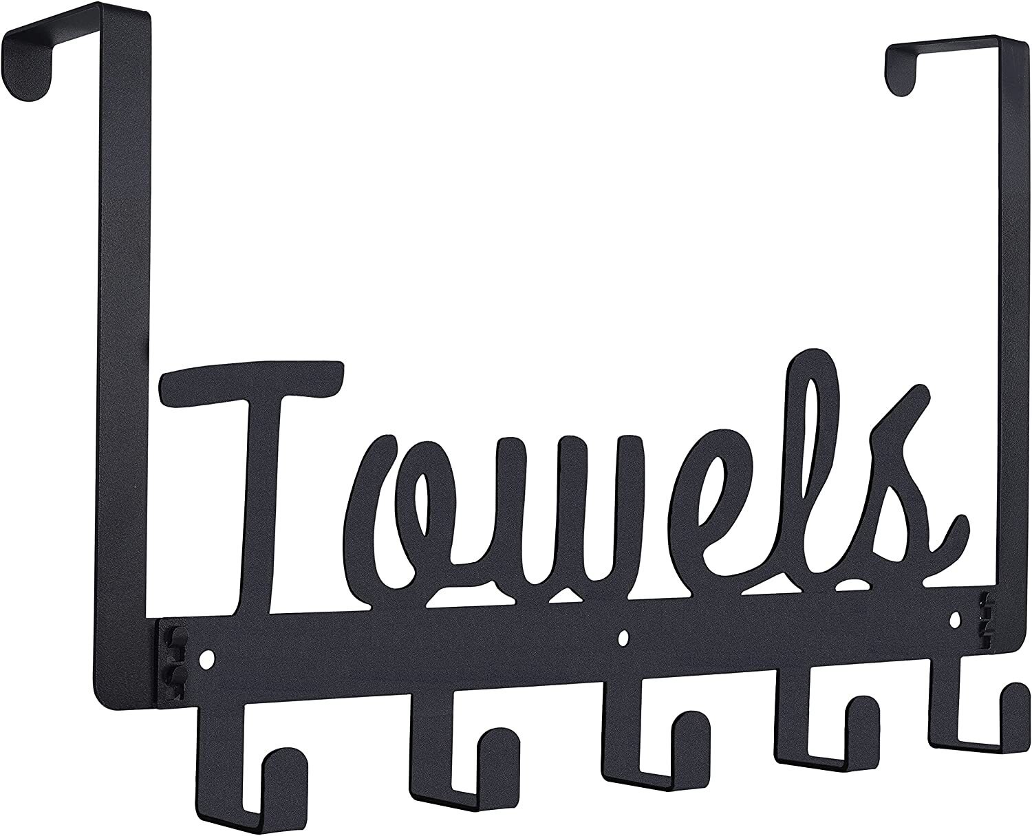 Esthetische Over De Deur Handdoekenrek Voor Uw Badkamer-Ruimtebesparend En Handig Handdoek Houder Met Stevige Haken-de Perfecte: Black