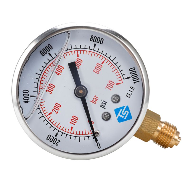 GLYZERIN GEFÜLLT DRUCK VAKUUM VERBINDUNG MESSGERÄTE 68mm ZIFFERBLATT VAC zu 10000 PSI BTM