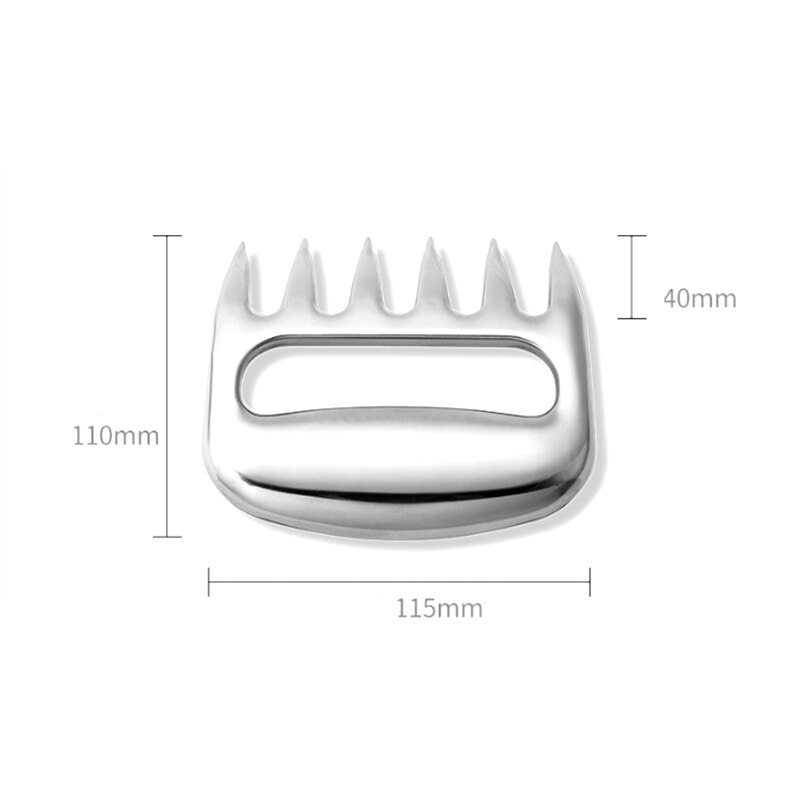 2 Pcs Meat Shredder Claws Stainless Steel Bear Claws BBQ Meat Claws for BBQ Forks for Handling Food Barbecue Claws