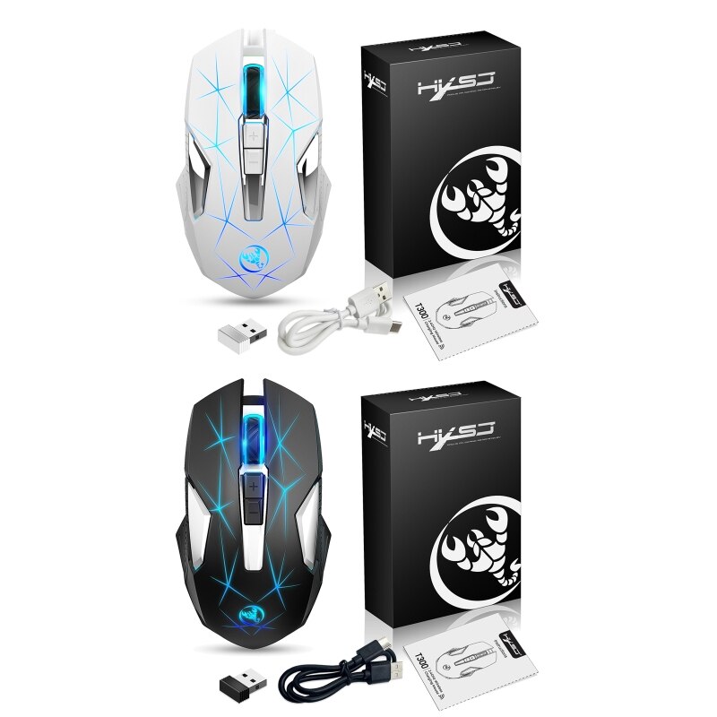 Tragbare, kabellose, wiederaufladbare maus, ergonomische gaming-maus mit 2400 dpi für laptop, notebook, pc, computer und tablet