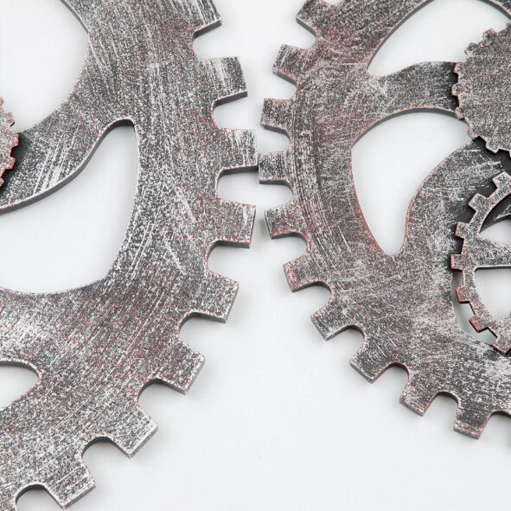 Retro Wooden Steampunk Gear Wall Hanging Decor for Home Bar Cafeteria