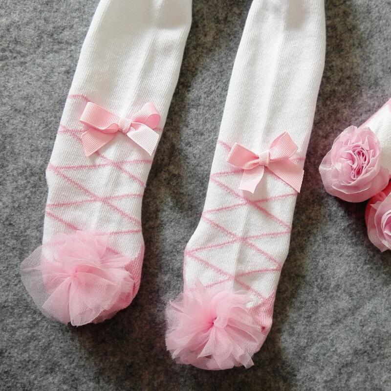 Ragazze di Modo Dell&#39;increspatura Calzamaglie Panty Babysocks Del Bambino Delle Ragazze Body E Pagliaccetti Collant Calza di Pizzo per il Bambino Carino Siamese Calzamaglie Jacquard