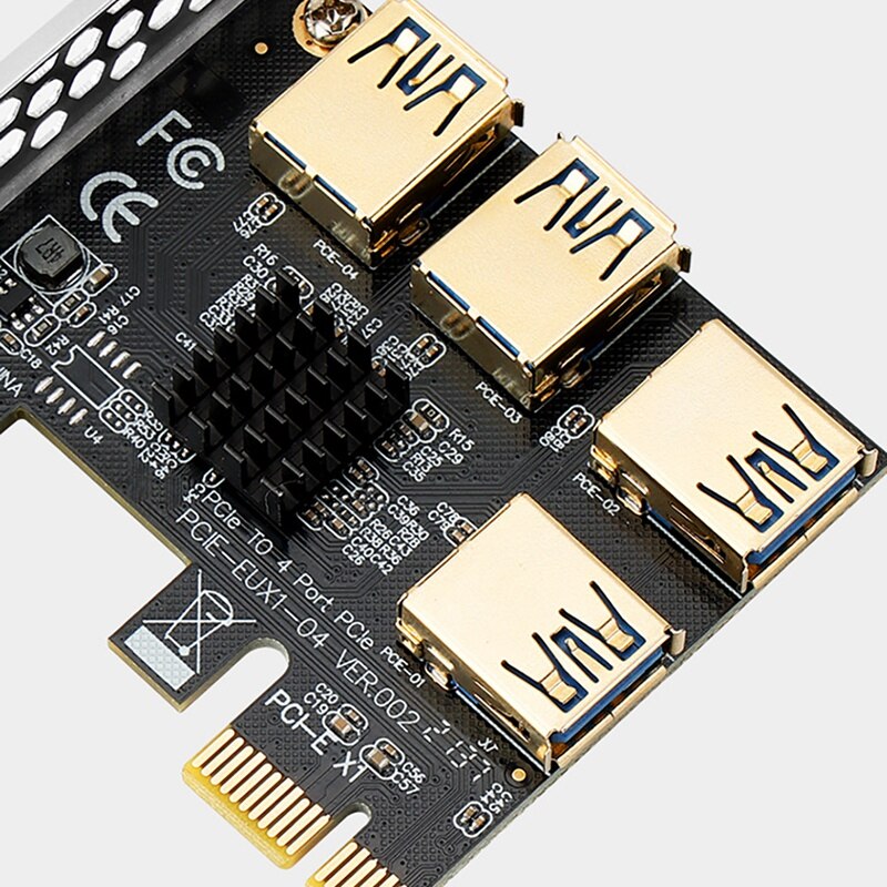 PCI-E 1 to 4 USB3.0 Graphics Card Expansion Card X1 to X16