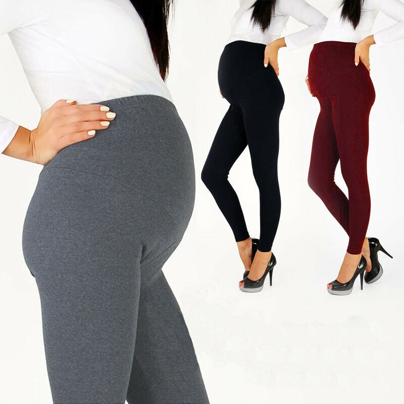 Women's Full Length Maternity Warm Leggings Ladies Nursing Wear Pregnancy Warm Pants Solid High Waist Trousers Autumn Style