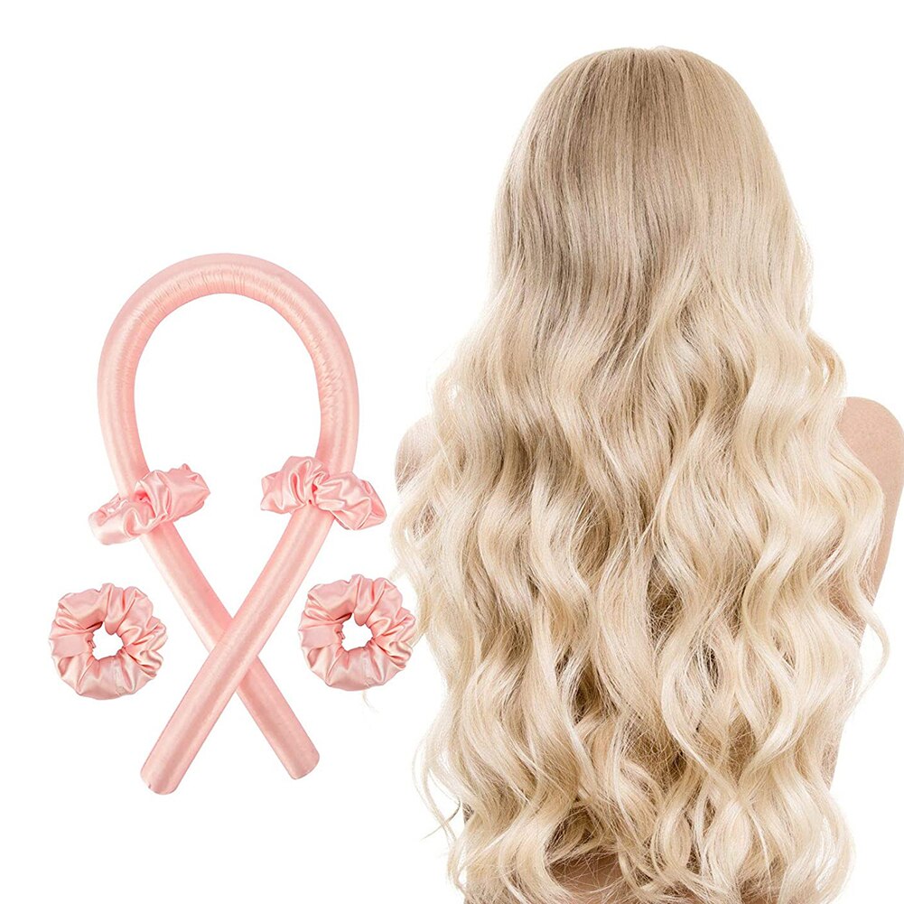 Heatless Curling vara diadema No calor rizos cinta pelo rodillos dormir cinta para cabello suave pelo bigudíes cinta pelo herramientas