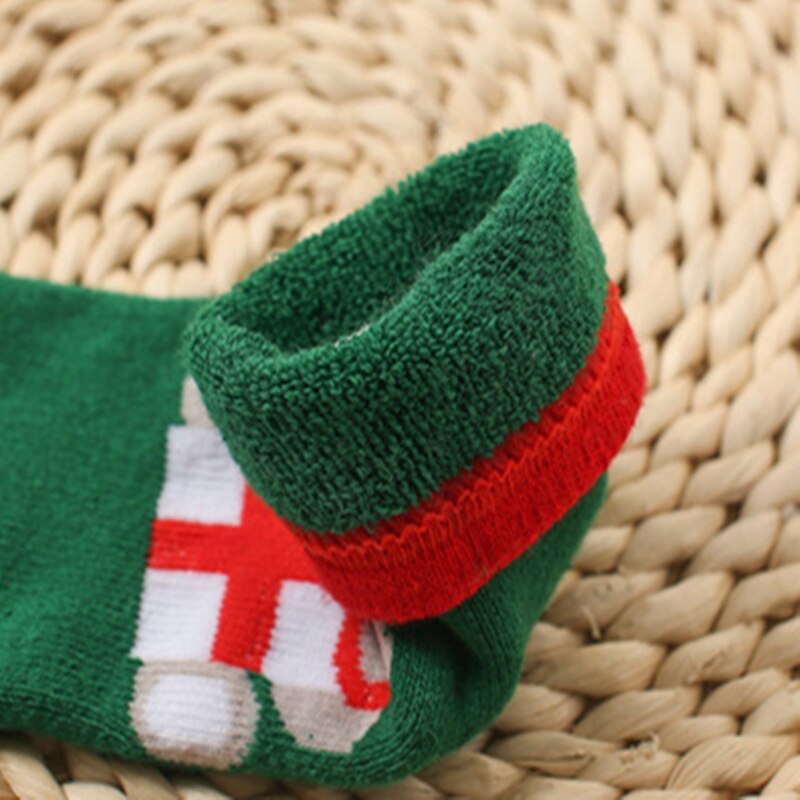 6 par/lote calcetines de Navidad para niños Otoño Invierno calcetines deportivos para niños de 1-8 años de edad Elk Santa Claus de Navidad