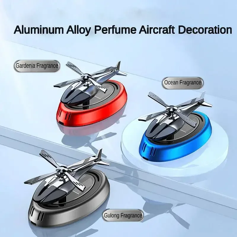 Solar Car Air Freshener Center Console Car Perfume Helicopter Decoration Interior Decoration Solar Car Rotating Perfume Diffuser