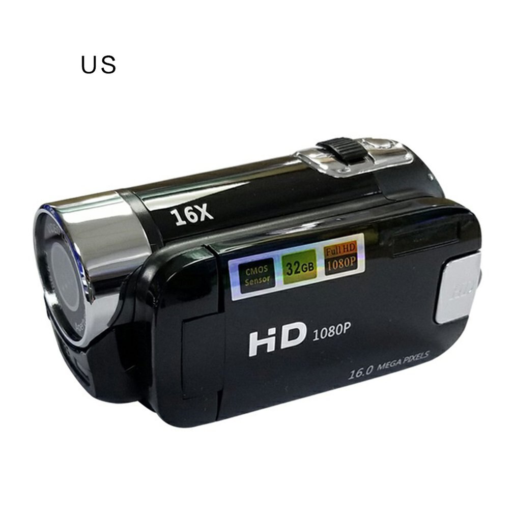 Video Camcorder HD 720P Handheld 16 Million Pixels Digital Camera LED Flash 16X digital zoom Video Camcorder Digital DV: black US