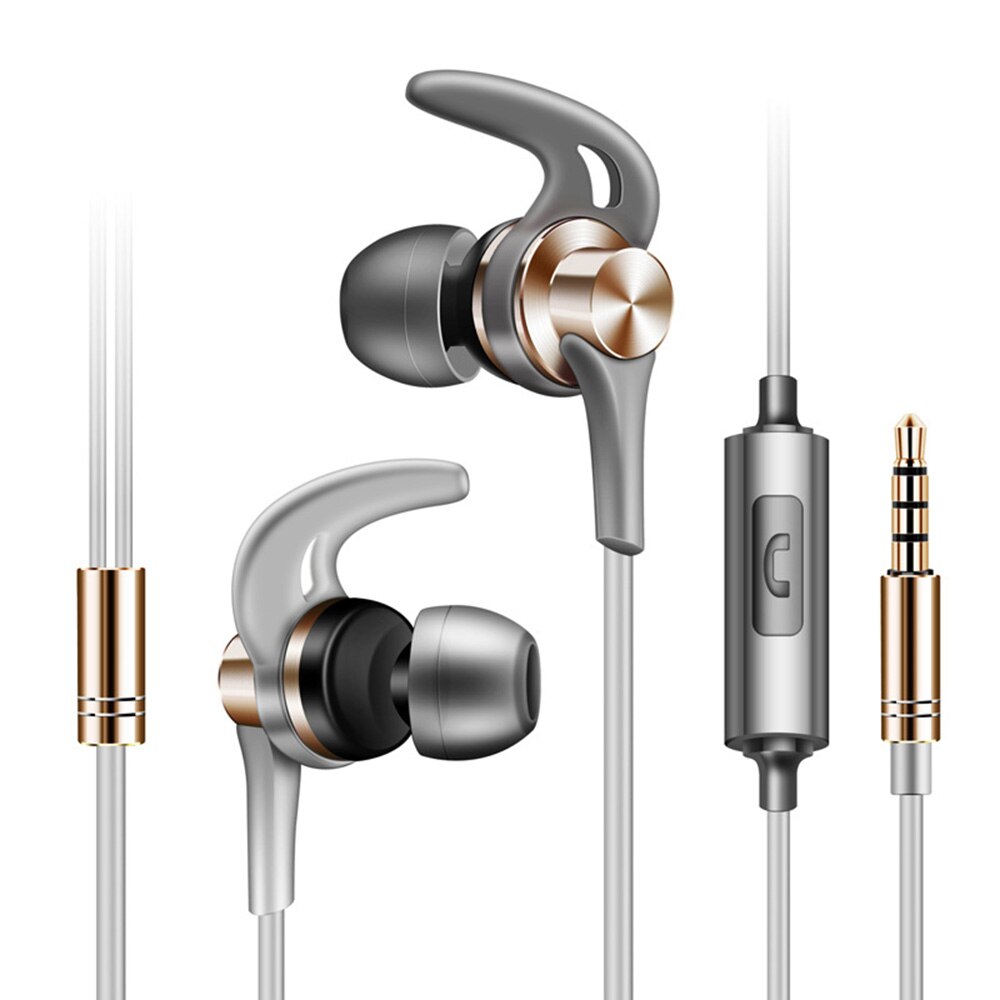 Sicneka Super Bass Sports Headphones HiFi Earphones Sweatproof Running Headset With Microphone For iphone Samsung xiaomi: j02 gold