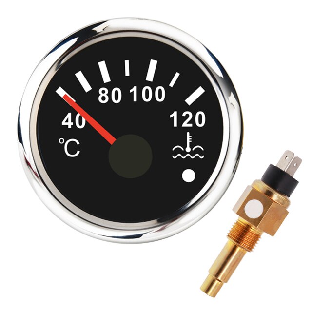 40-120 ℃ Water Temp Gauge Temperatuur Sensor Auto Vrachtwagen Boot Moto Meter Voertuig Indicator Met Rode Backlight: BS Sensor