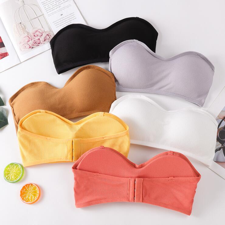 1Pcs Sexy Strapless Top Vrouwen Tube Top Wrapped Bra Cropped Bandeau Top Met Pad Stretchy Lingerie Meisje Ondergoed Buis tops