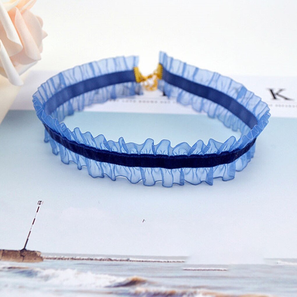 Band spets choker kvinnor tyg halsband flicka vintage legering nyckelben kedja brud bröllop smycken