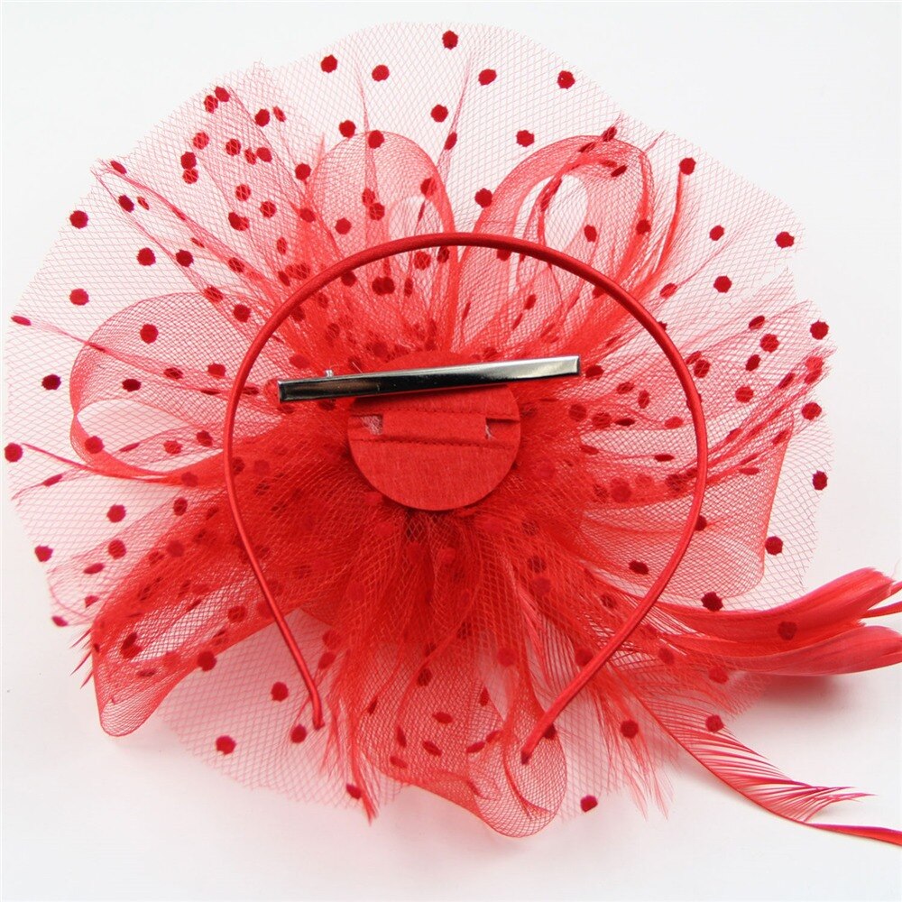 Women Vintage Fascinator Bridal Dot Wedding Church Tea Party Fascinator Hat Pillbox Hat