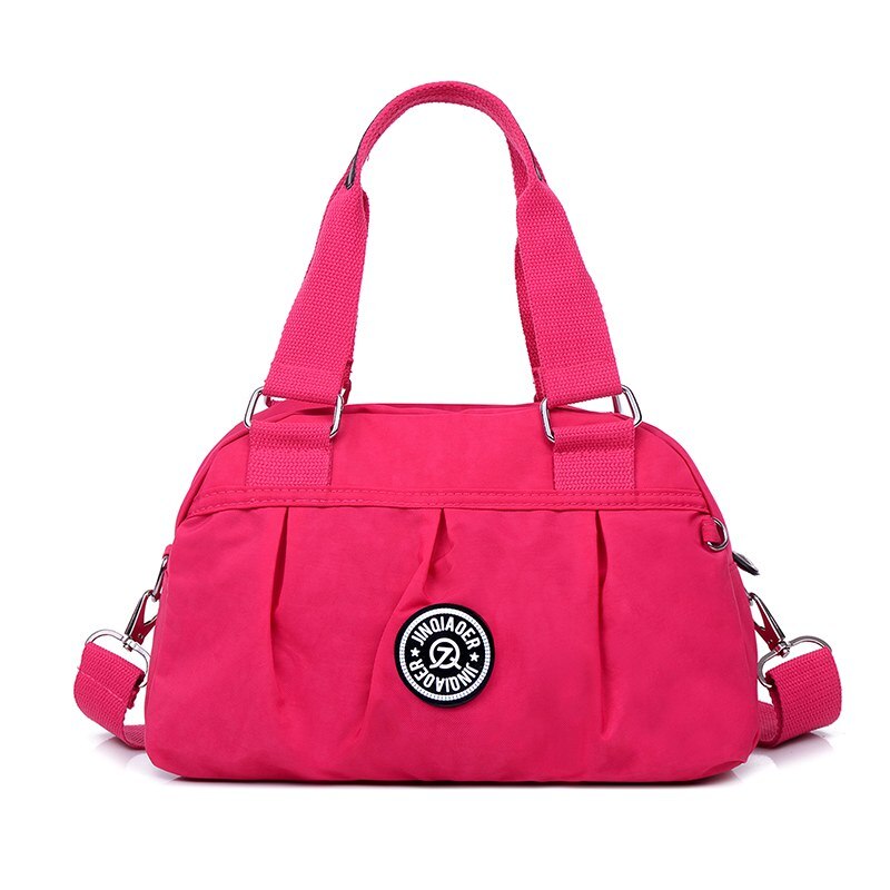 Vrouwen Handtassen Solid Waterdichte Nylon Schoudertassen Vintage Reizen Messenger Bags Mode Vrouwelijke Crossbody Tassen Bolsas W734: Rose Red